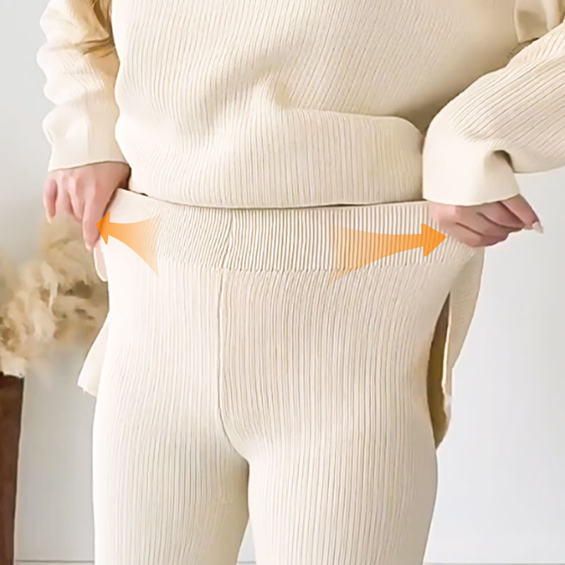 ChicDuo | Tweedelige set met V-hals en wijde broek 3