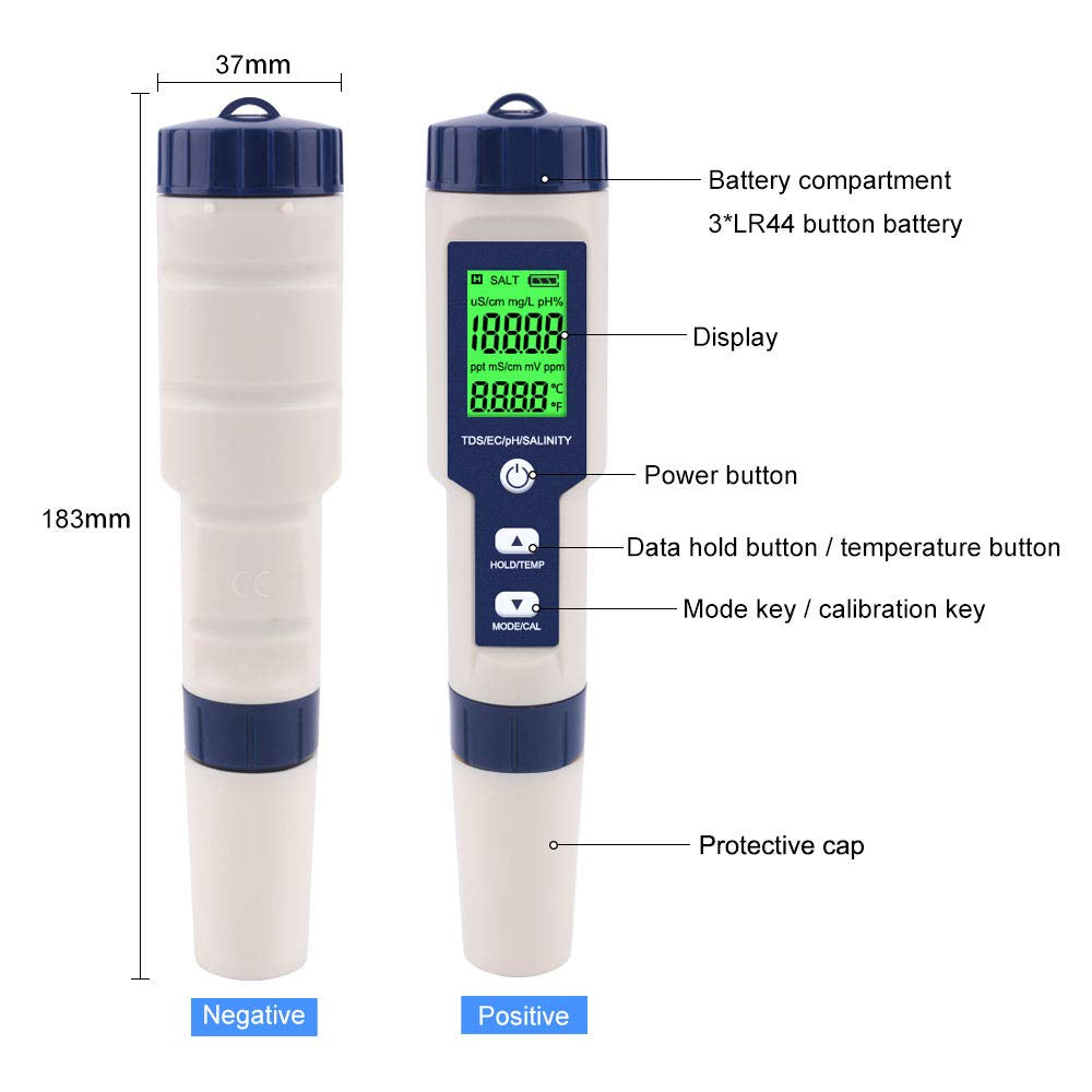 Cilindervormige Draagbare Digitale Ph Meter | Navando