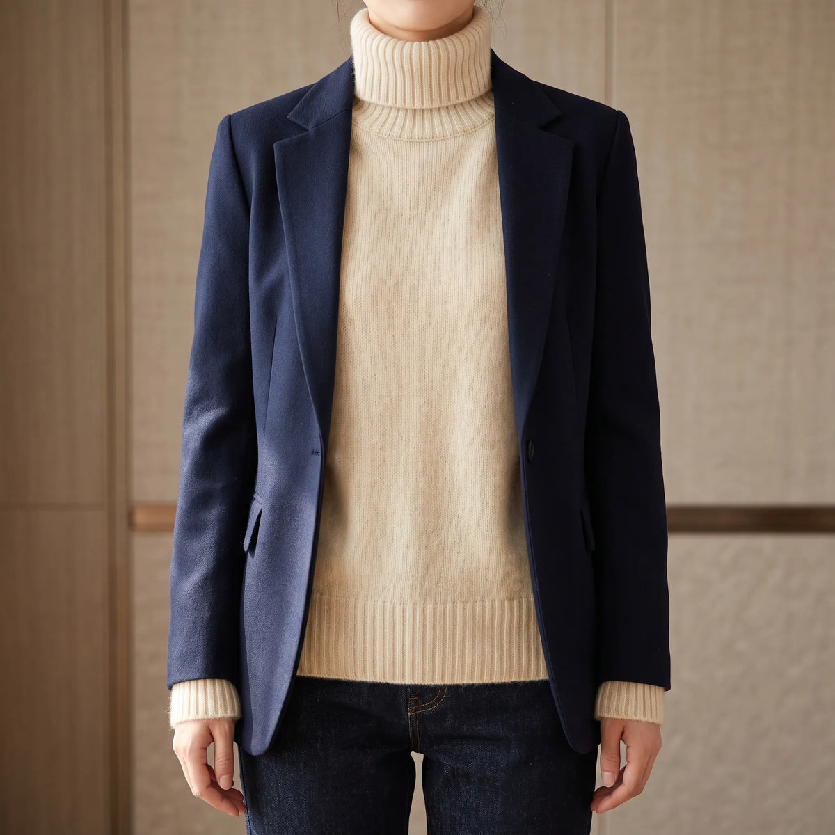 Coltrui Met Colbert Dames – Zachte Kasjmier Trui Voor Onder Een Blazer