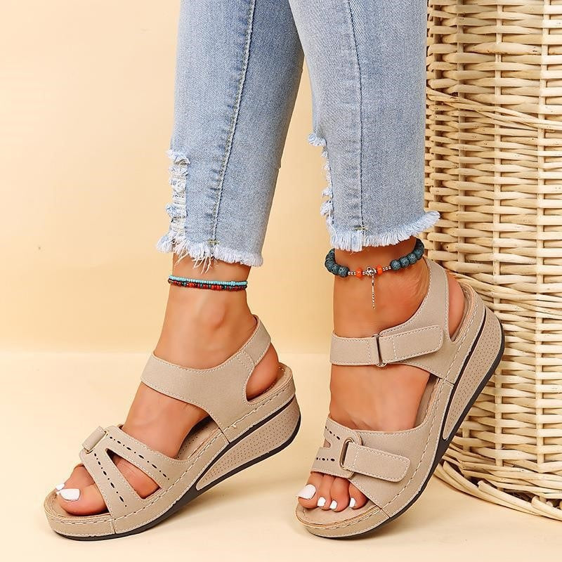 Comfort | Wedge sandalen met klittenbandsluiting 2