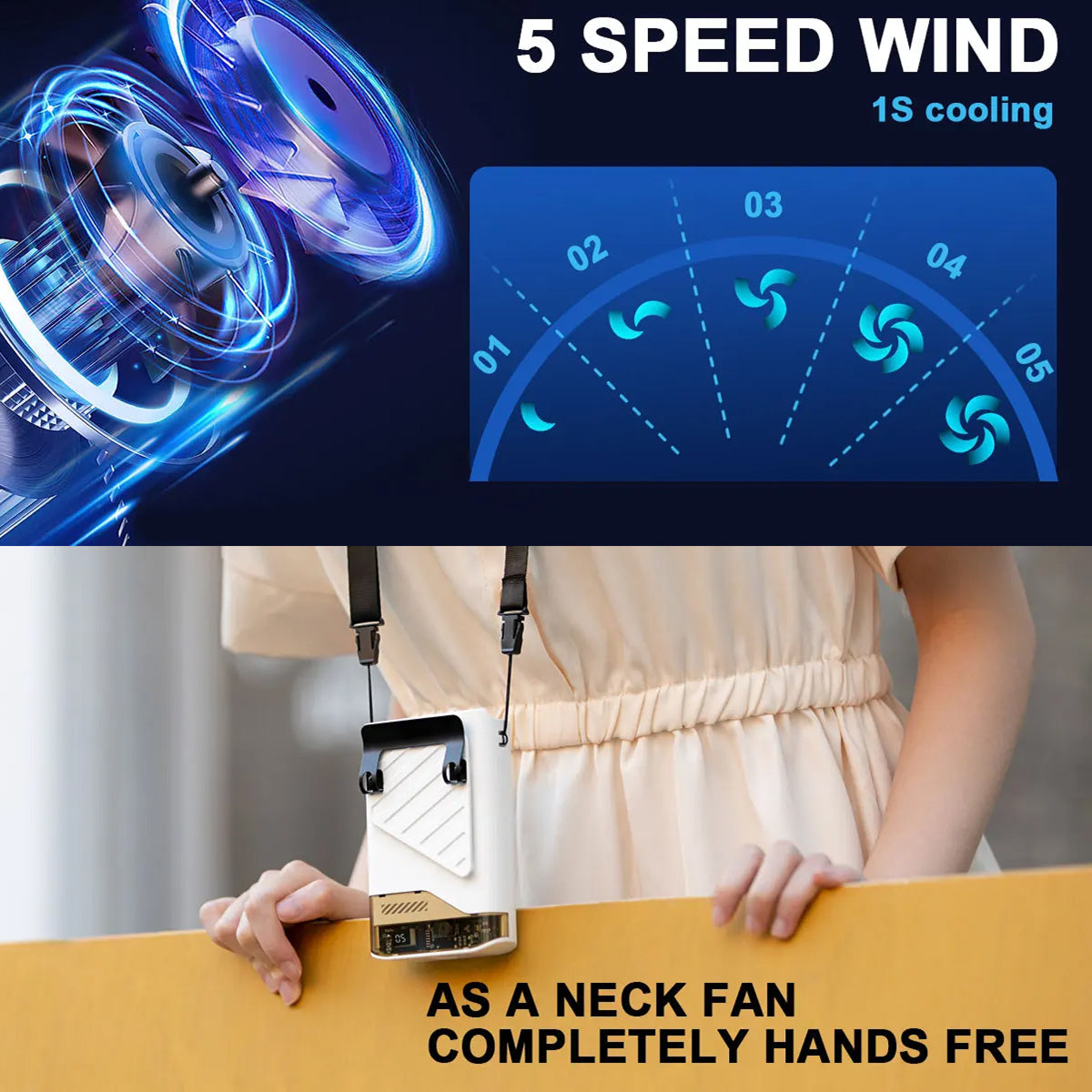 Compacte Draagbare Ventilator Met Kledingclip | Navando
