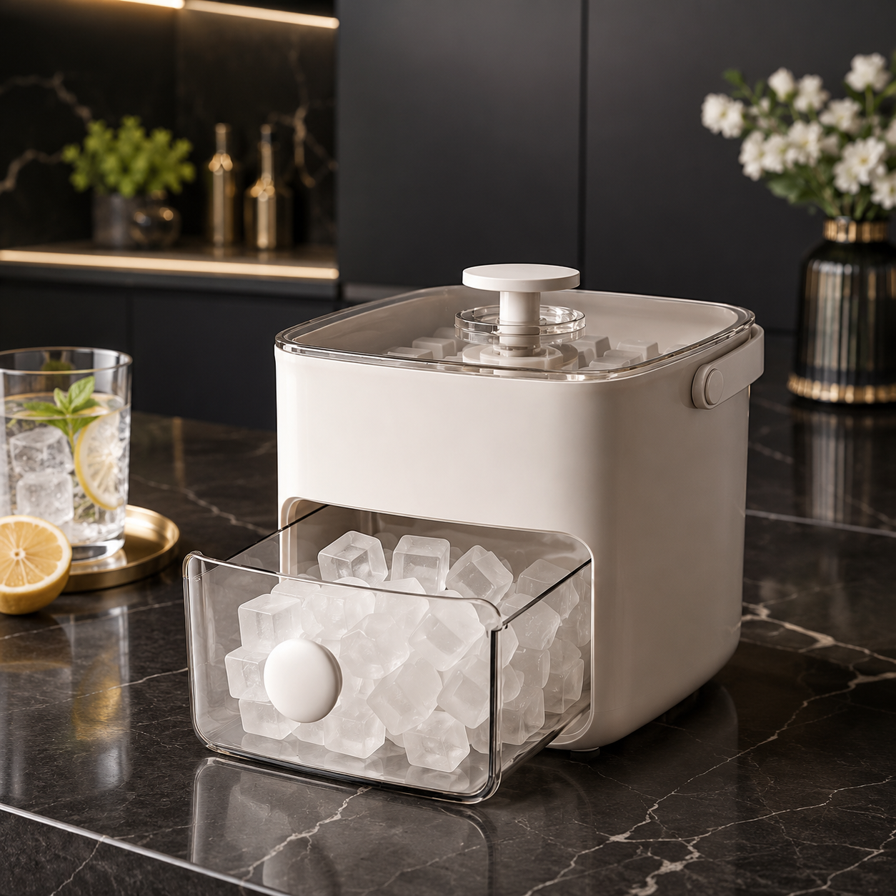 Compacte Ijsblokjesmaker voor IJskoffie en Cocktails | Navando