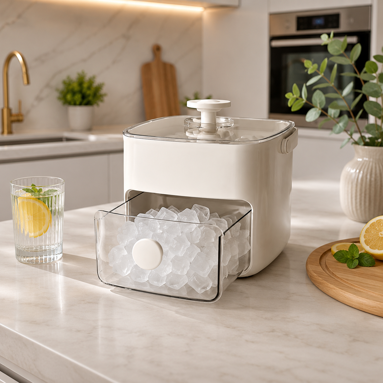 Compacte Ijsblokjesmaker voor IJskoffie en Cocktails | Navando
