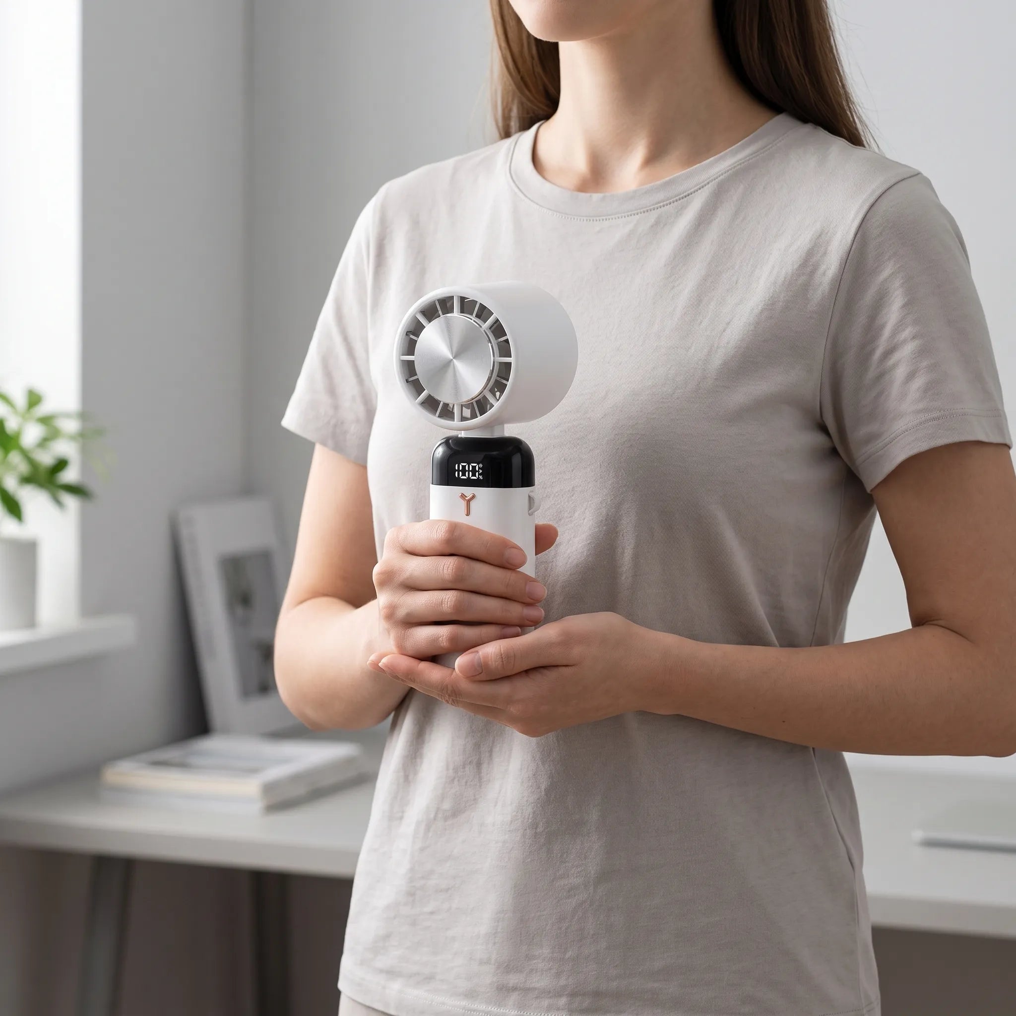 Compacte Oplaadbare Ventilator Met Display | Navando