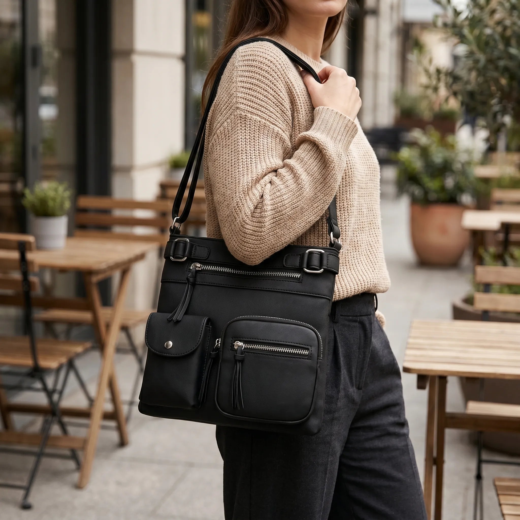 Crossbodytas Met Ritsvakken | Navando