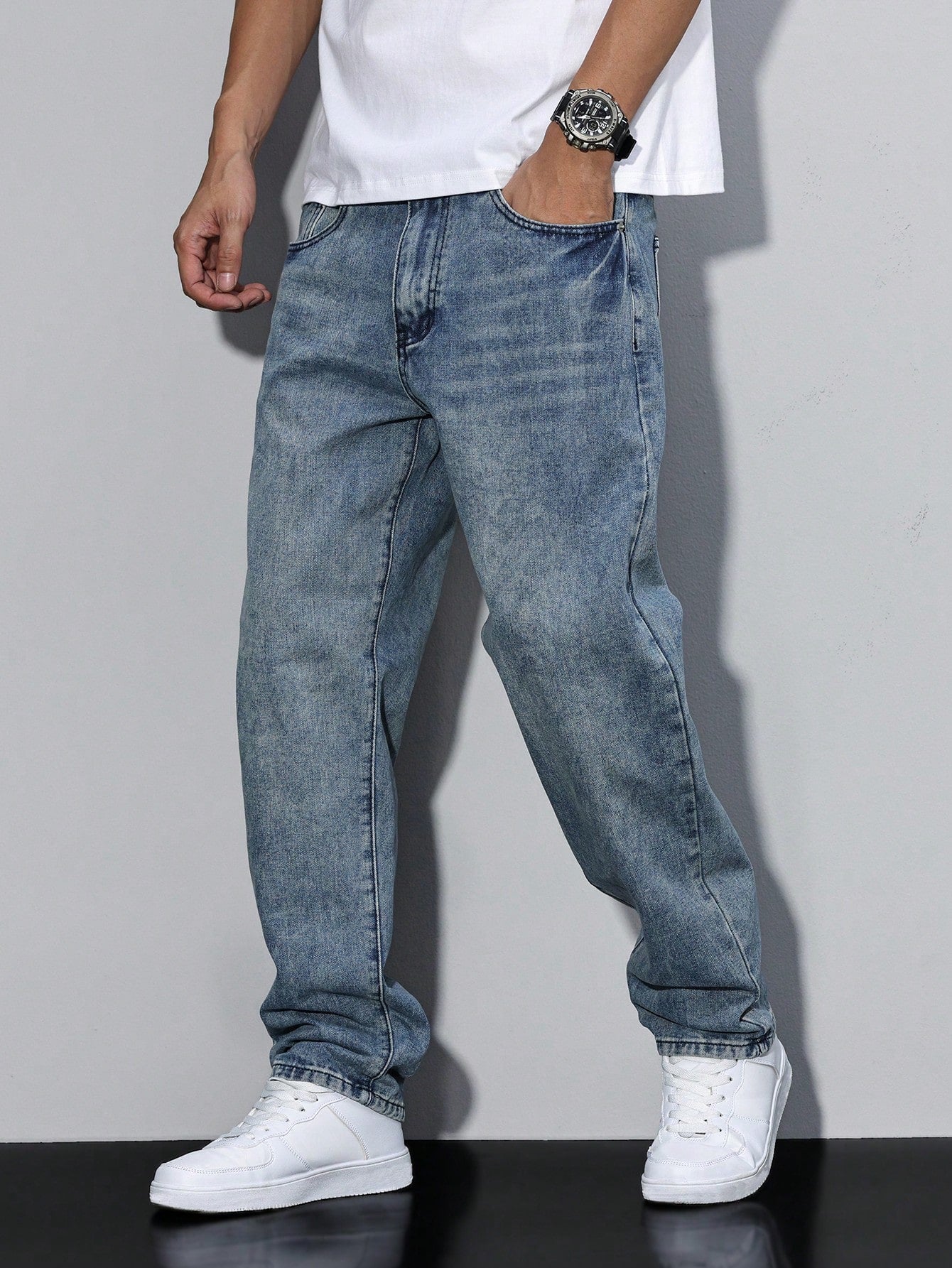 Daan | Losse pasvorm katoenmix jeans 4
