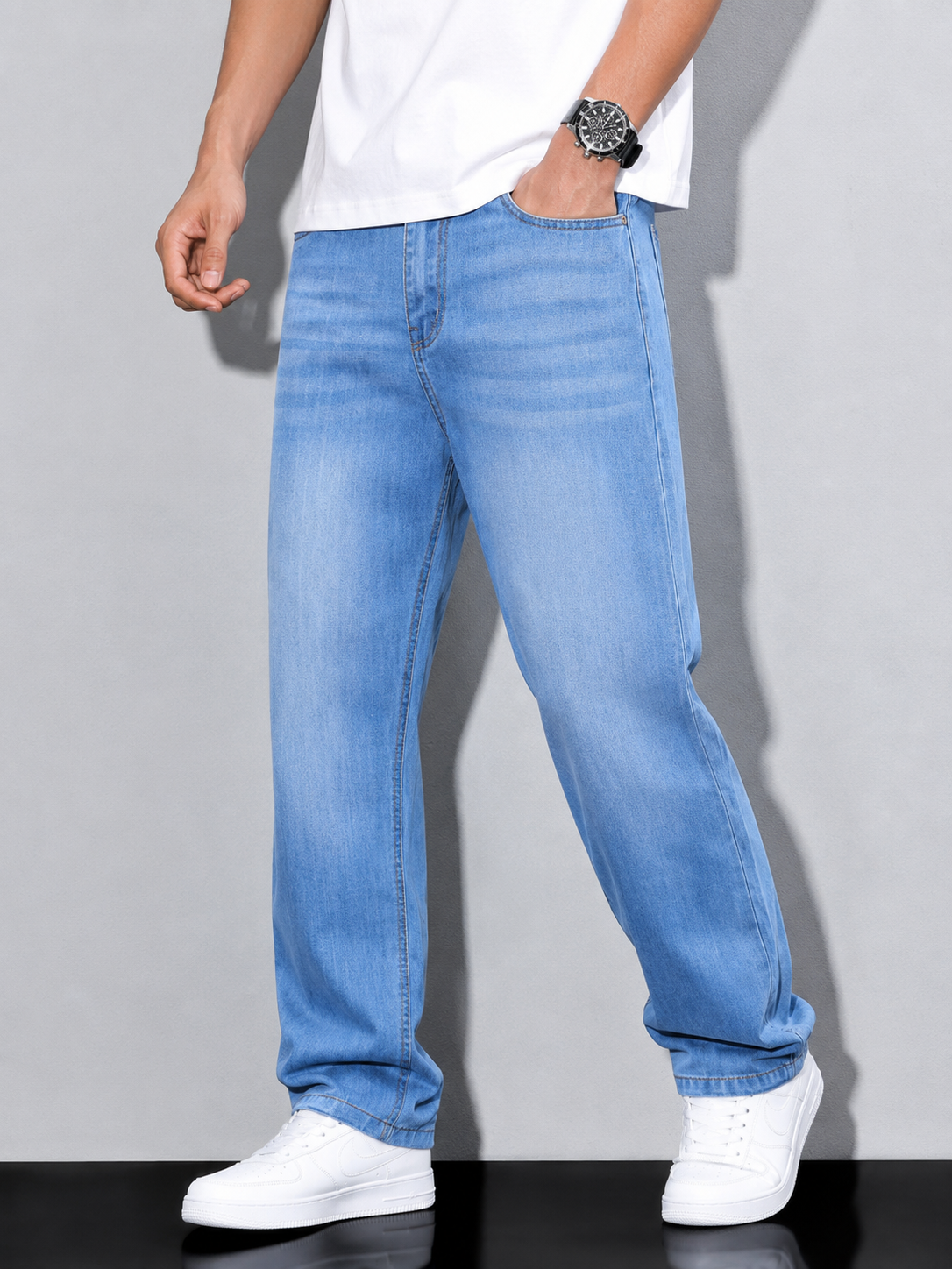 Daan | Losse pasvorm katoenmix jeans 6