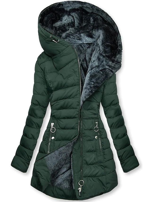 Dames winterjas lang model comfortabel 1