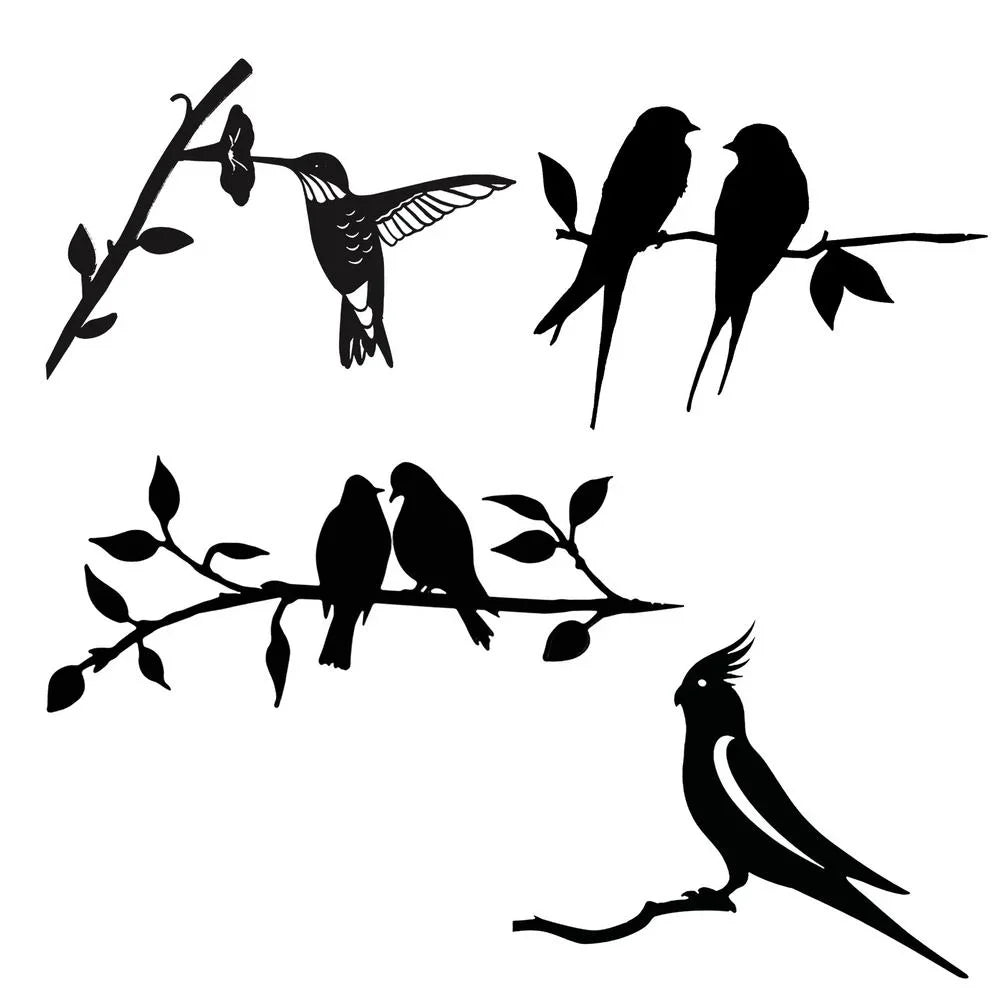 Decoratieve Zwarte Vogelvormige Wanddecoratie | Navando