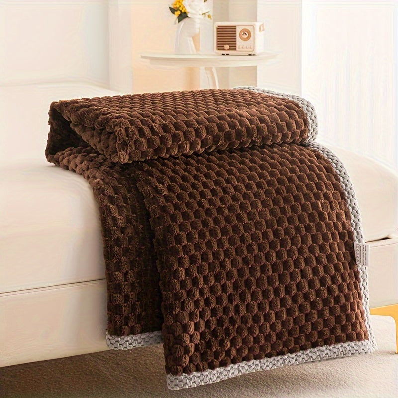 Diede | Gebreide Plaid Met Modern Ruitpatroon