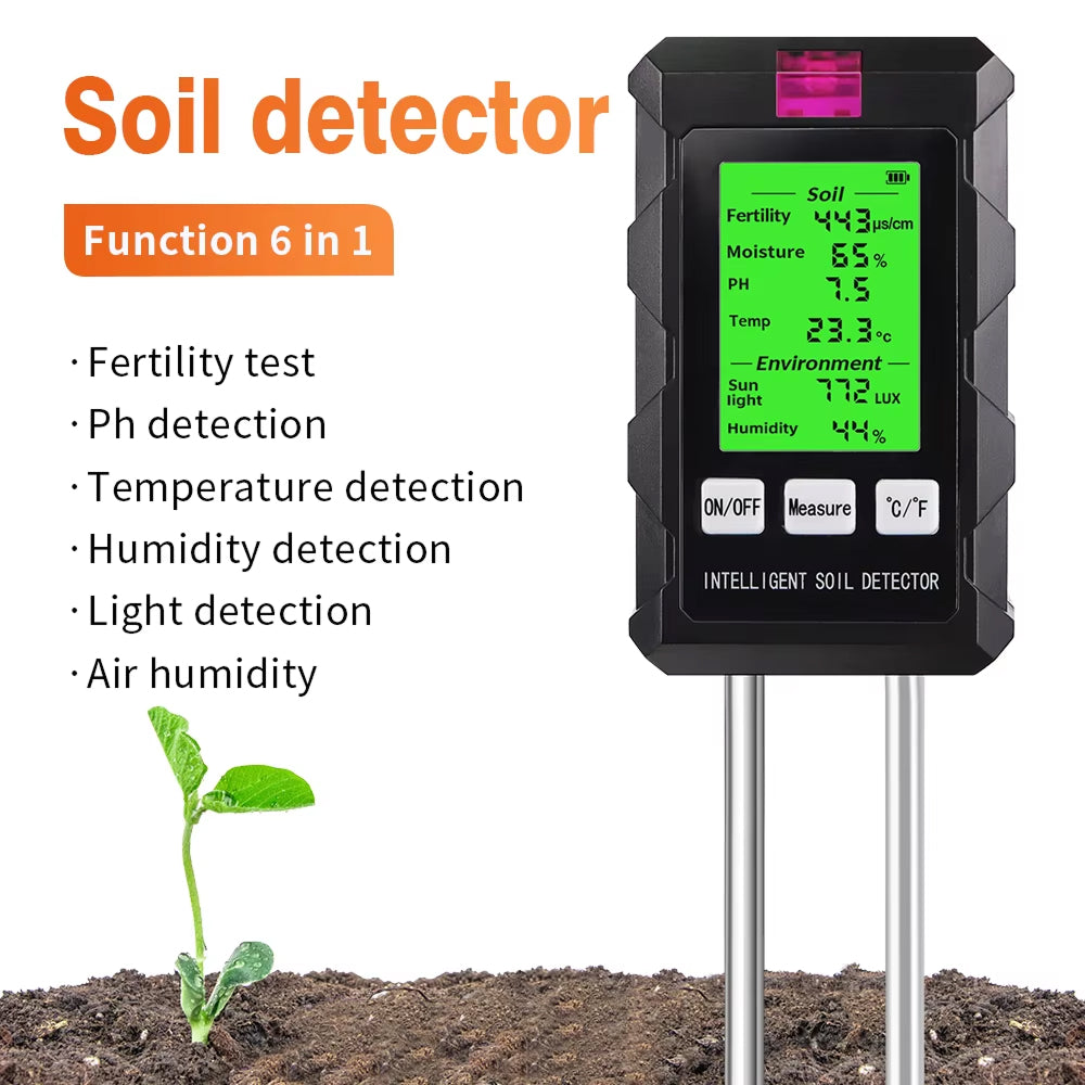 Digitale 6-In-1 Bodemtester | Navando