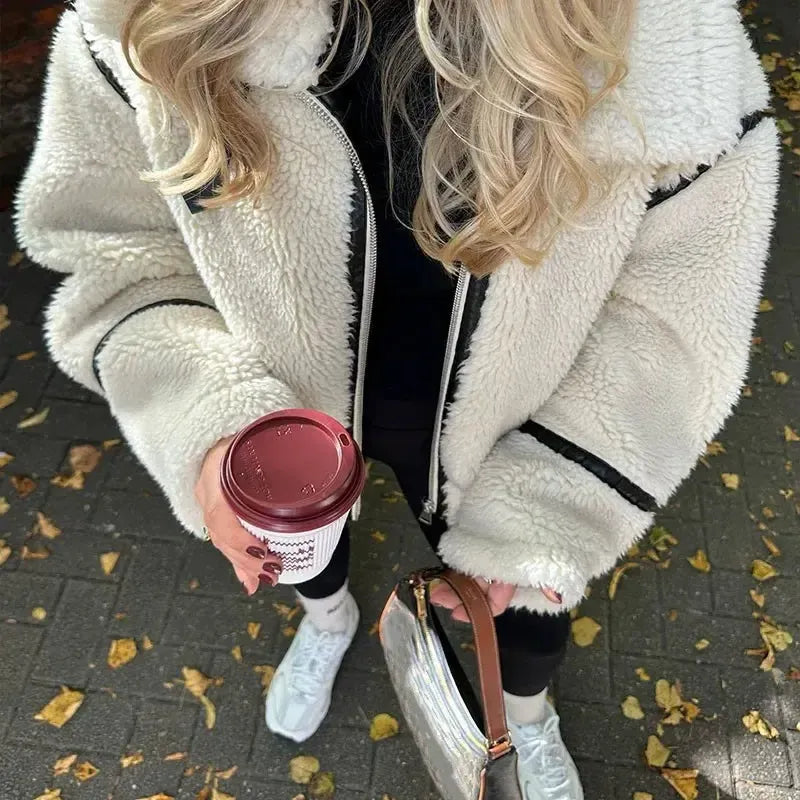 Leila - Manteau teddy oversize en laine élégant pour femmes