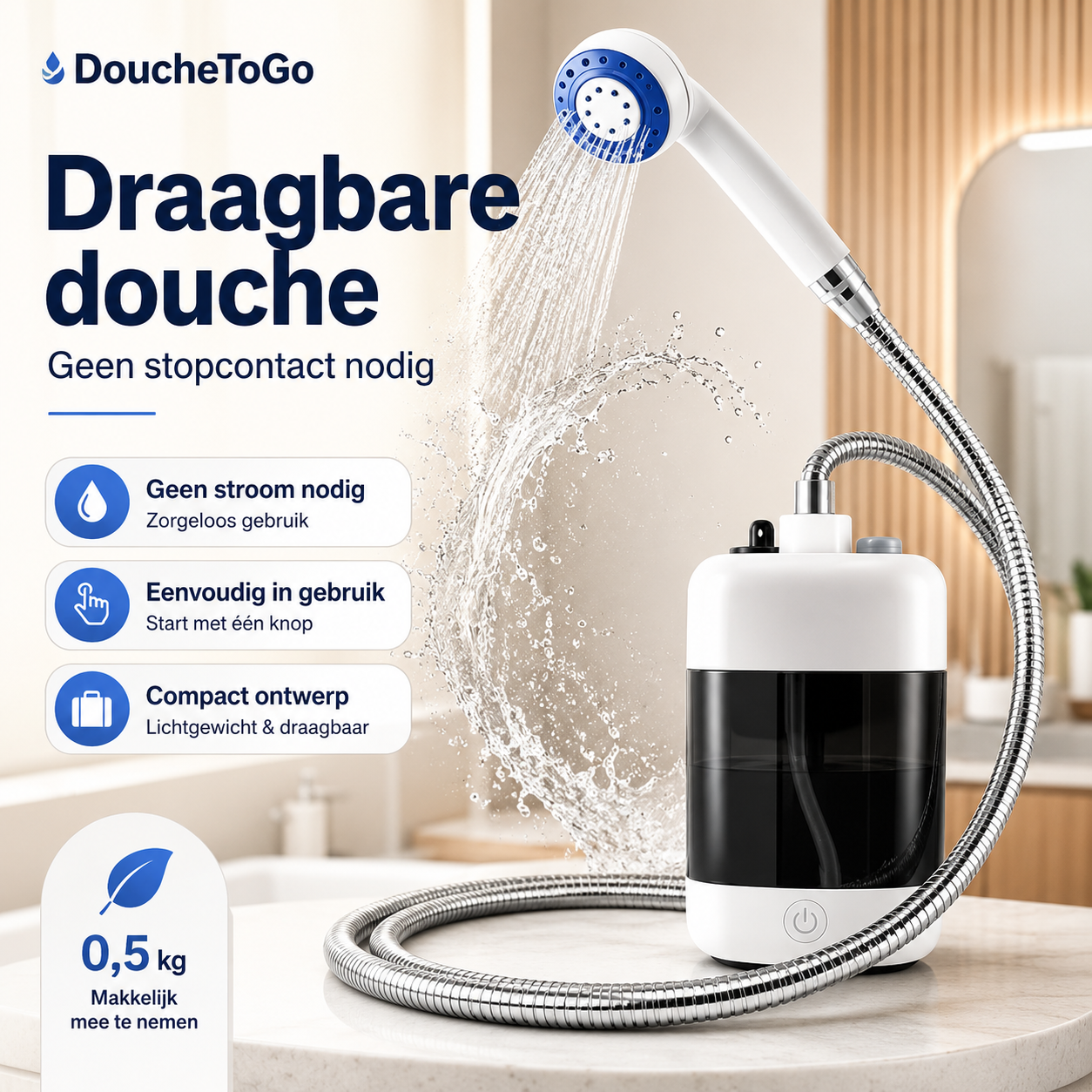 Draagbare Campingdouche Met Dompelpomp | Navando
