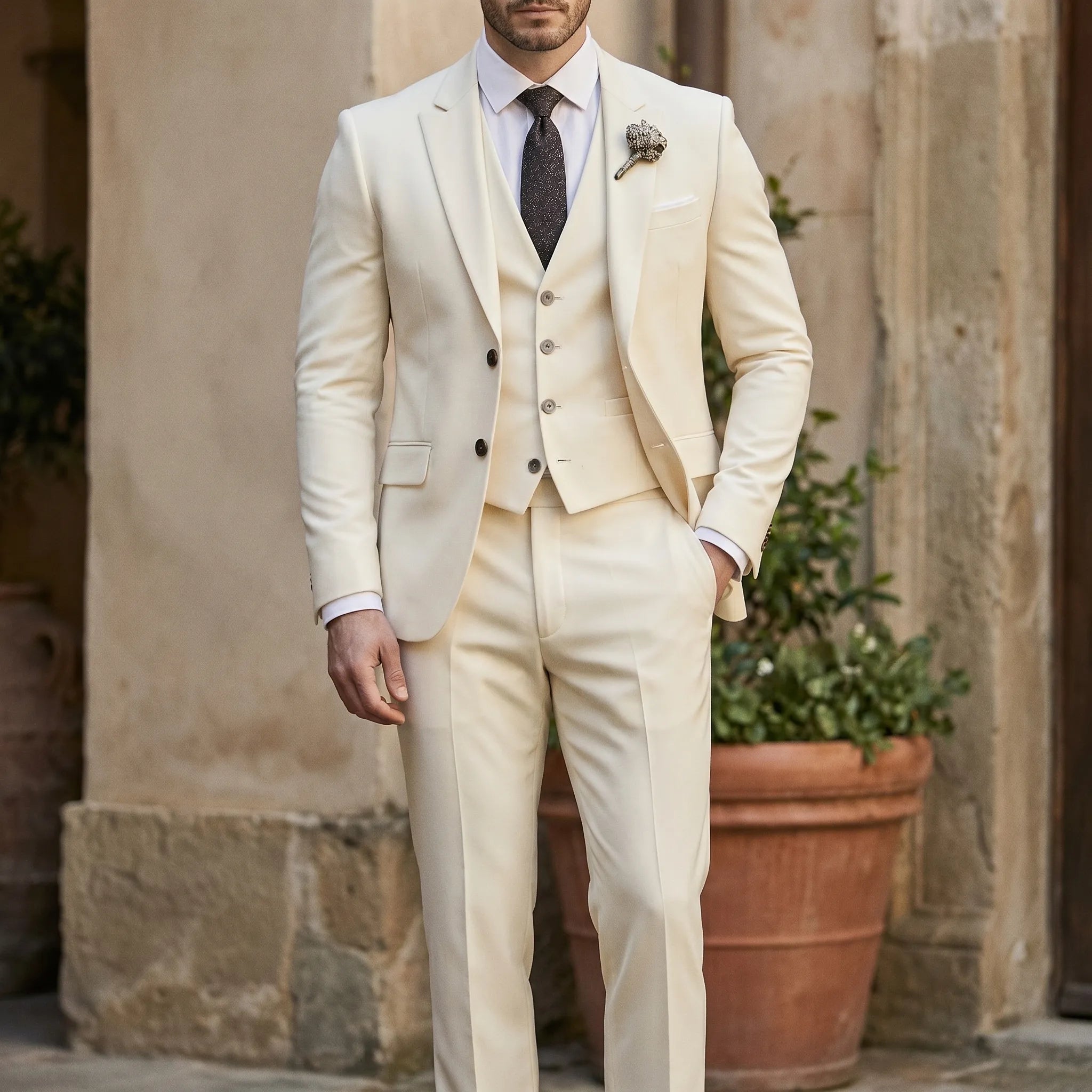 Driedelig Herenkostuum Met Slim Fit | Navando