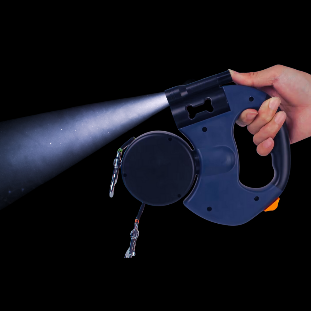 Dubbele intrekbare hondenriem met LED-lampje | Kluwenvrij en ergonomisch ontwerp 7