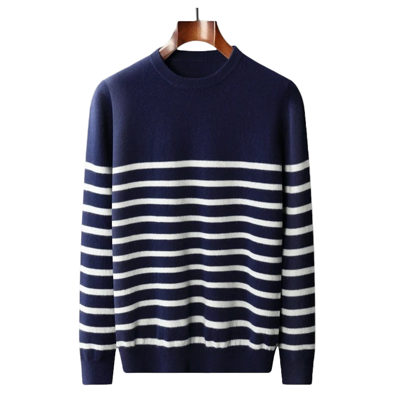 Navando | Gestreifter Strickpullover aus Wollmischung