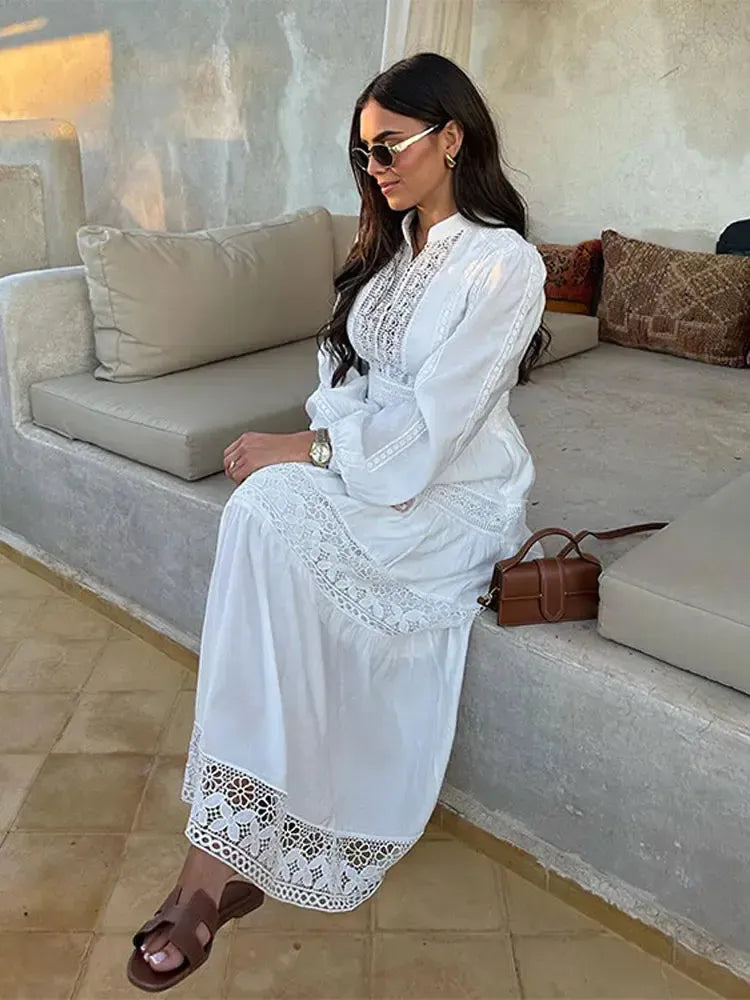 Khloe - Boho Stijlvolle Maxi Jurk met Lange Mouwen voor Dames