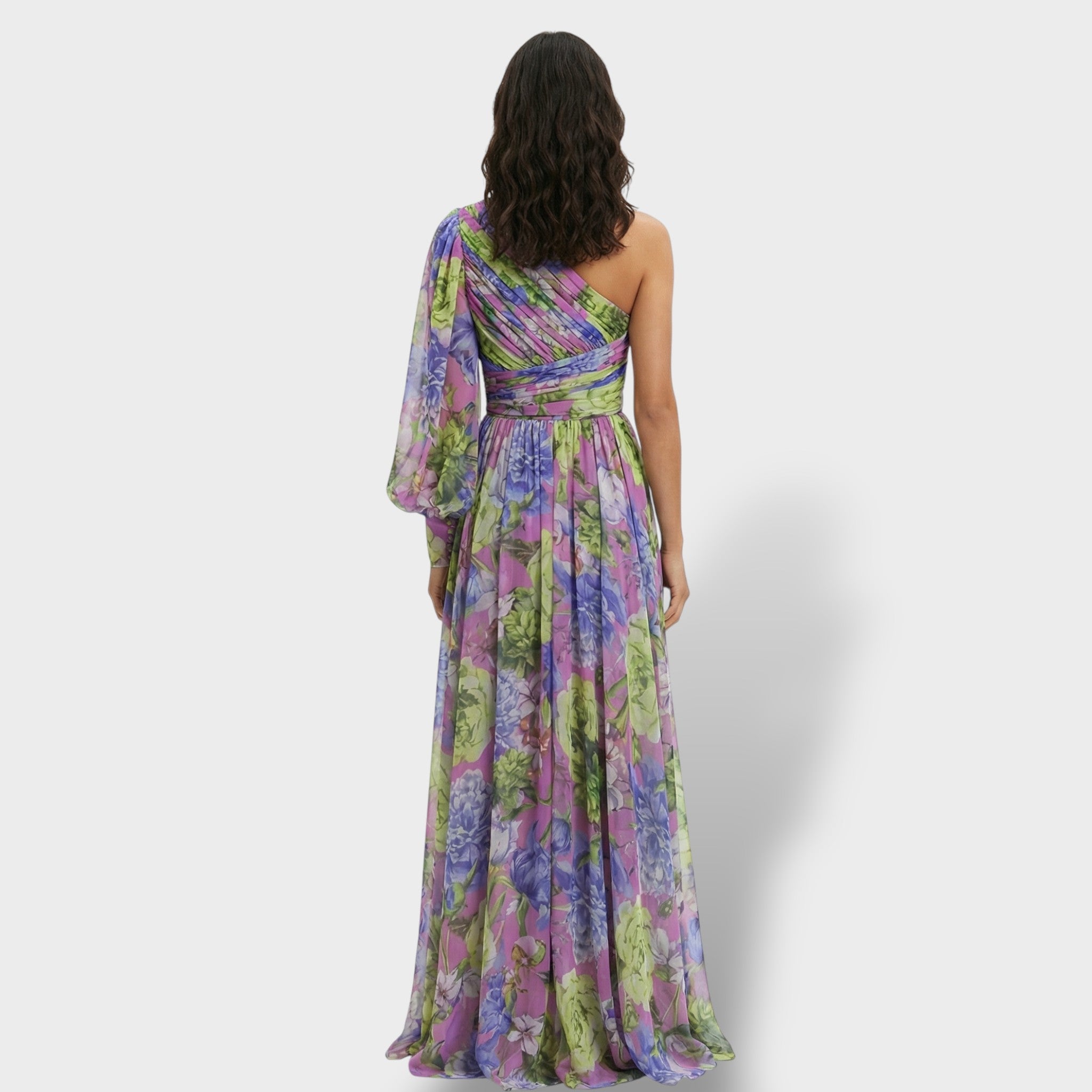 Elegant | Asymmetrische bloemenjurk met vloeiende rok 3