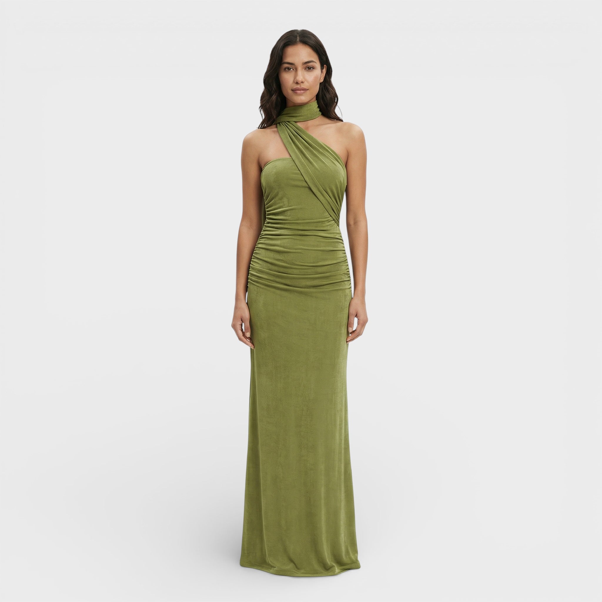 Elegant | Halter maxi jurk met ruches 1