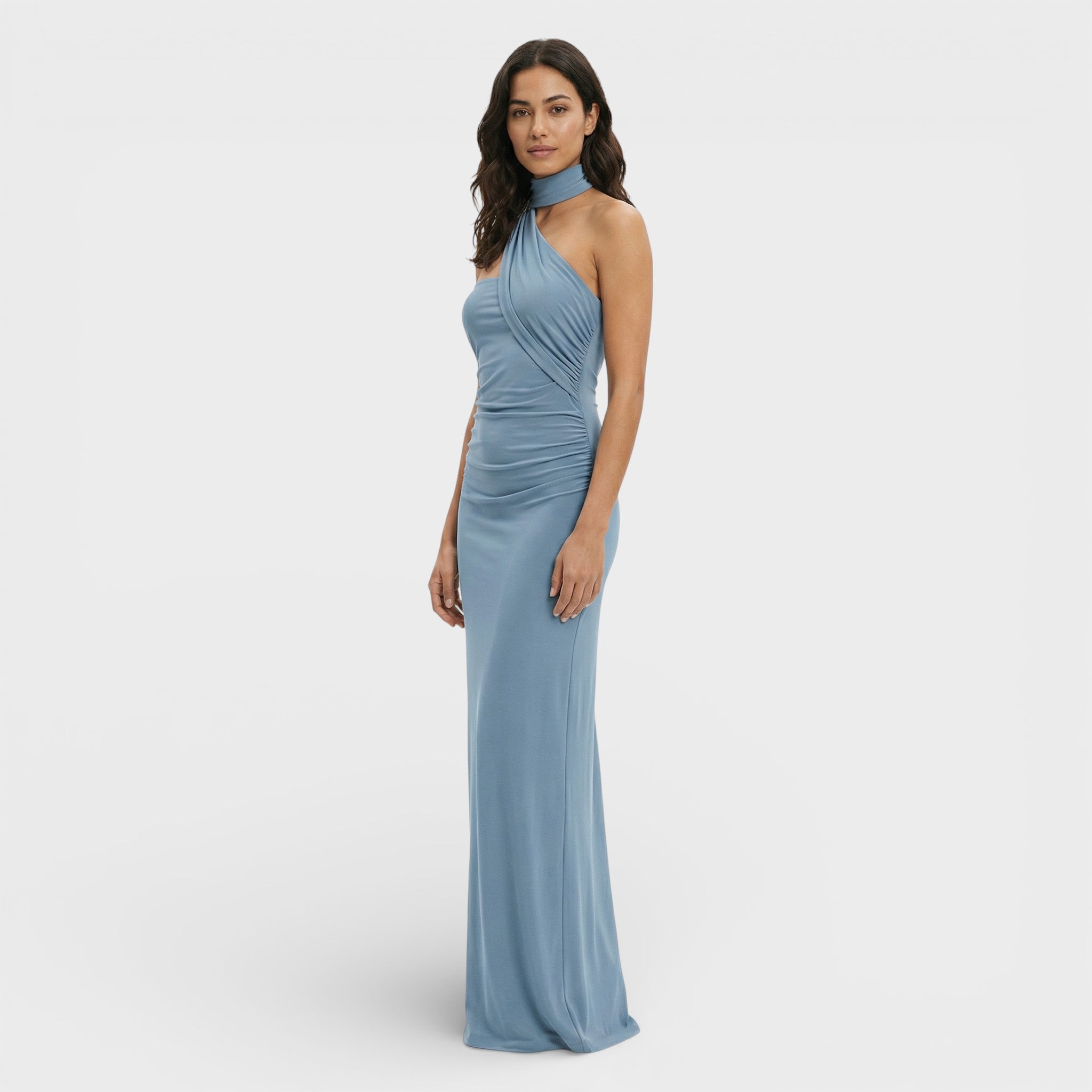 Elegant | Halter maxi jurk met ruches 5