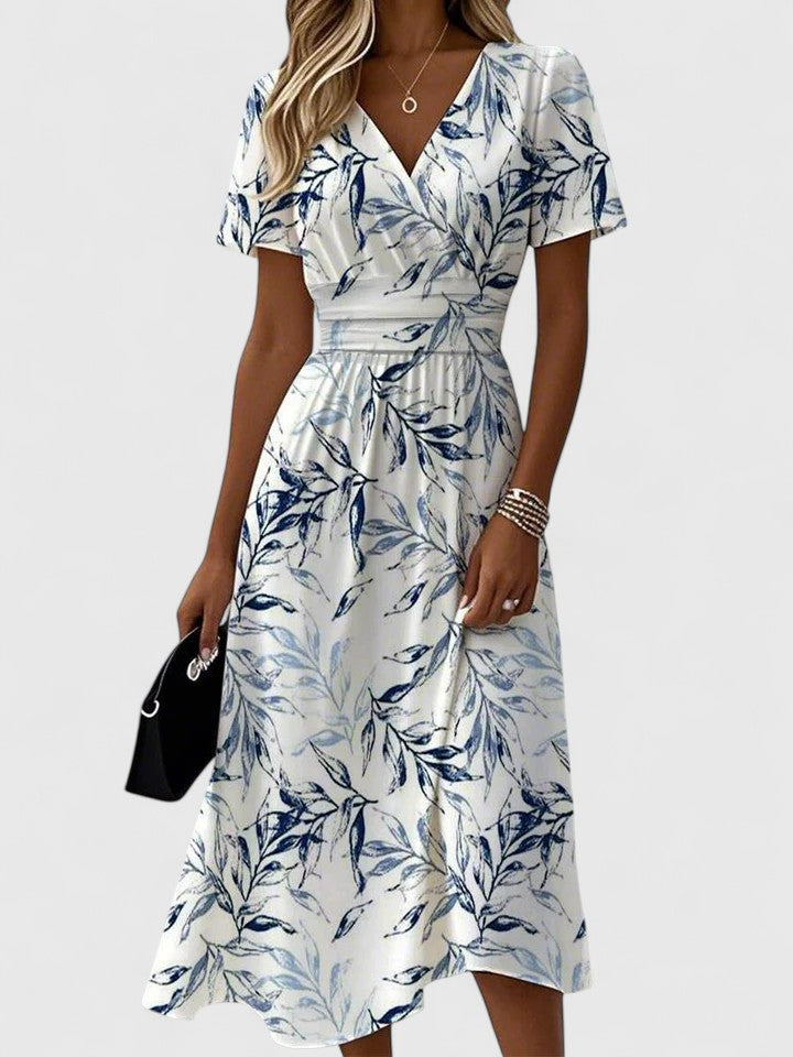 Elegante Damesjurk Met Botanische Print | Navando