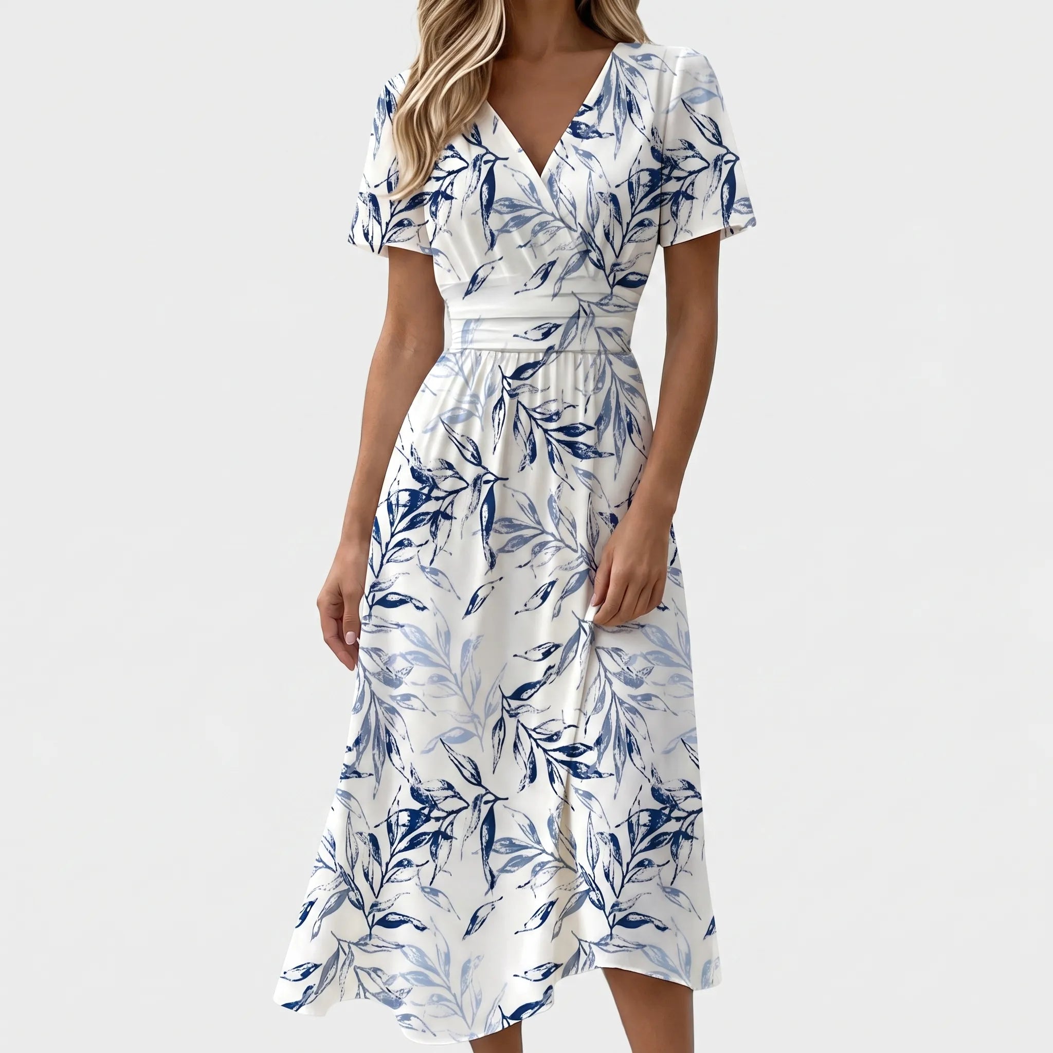 Elegante Damesjurk Met Botanische Print | Navando