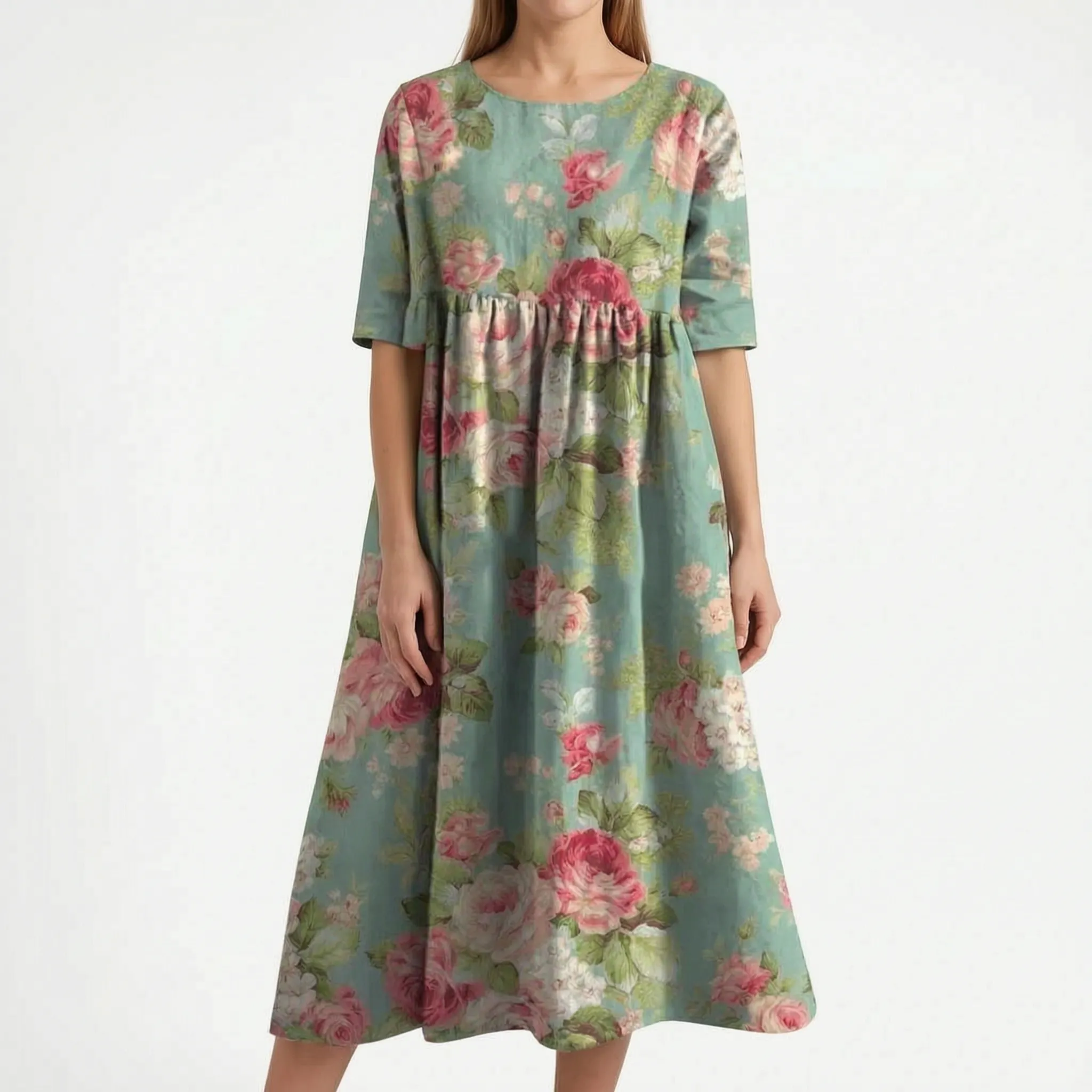 Elegante Damesjurk Met Verfijnd Bloemenpatroon | Navando