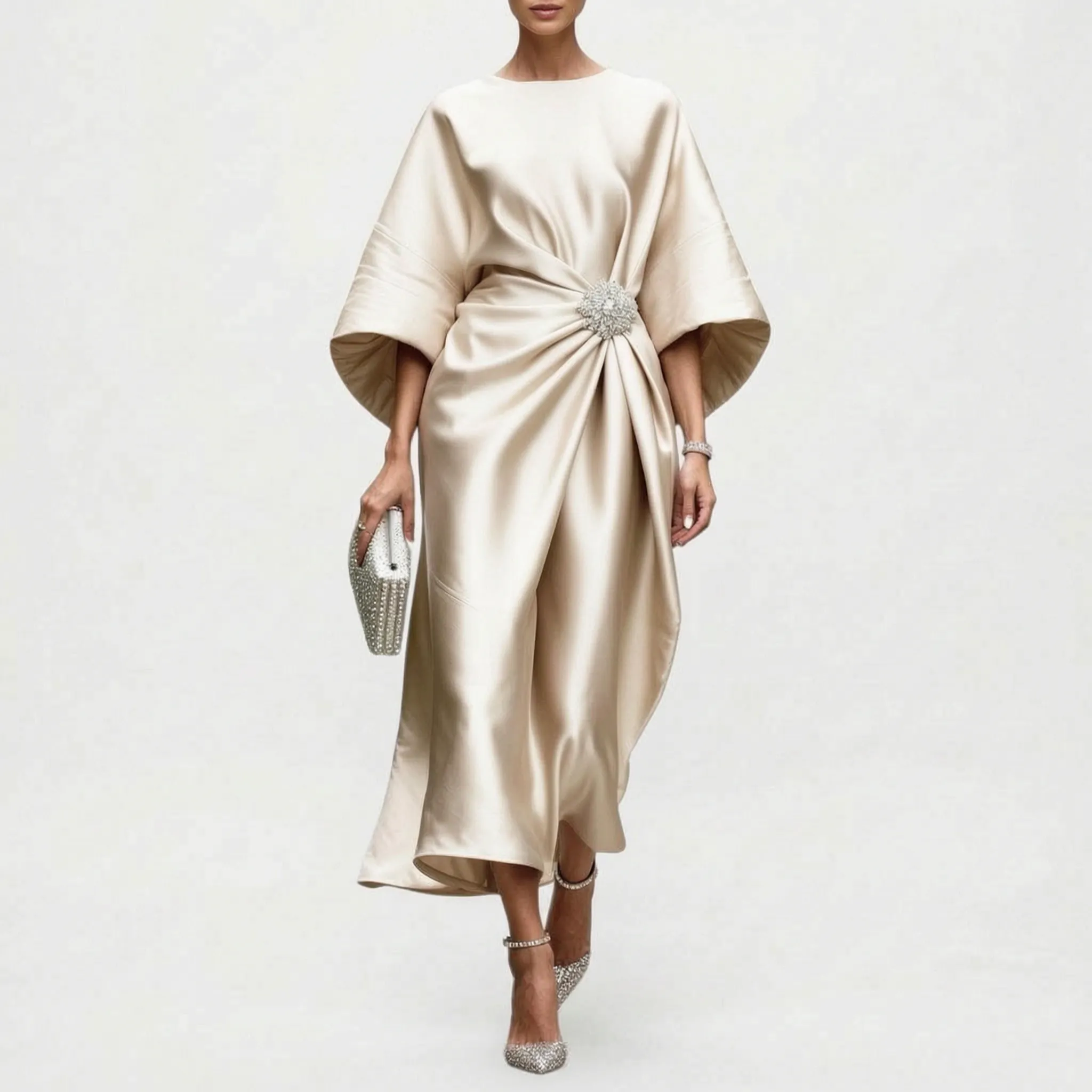 Elegante Gedrapeerde Avondjurk | Navando