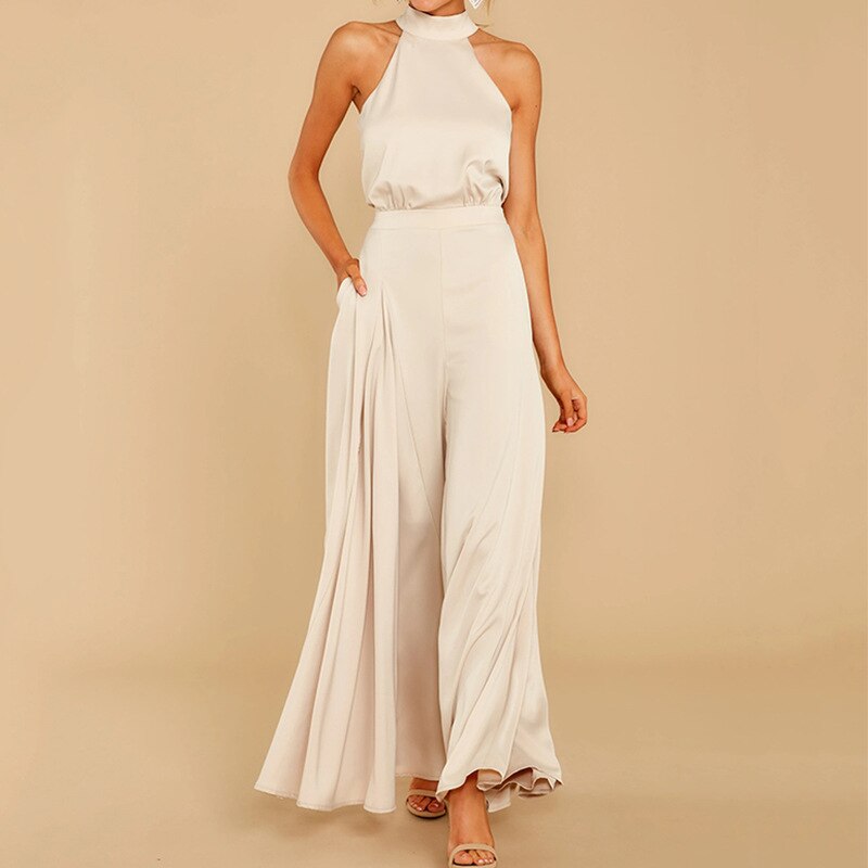 Elegante Jumpsuit Met Halternek | Navando