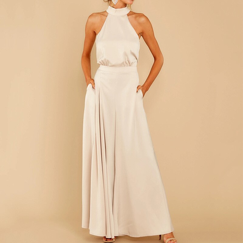 Elegante Jumpsuit Met Halternek | Navando