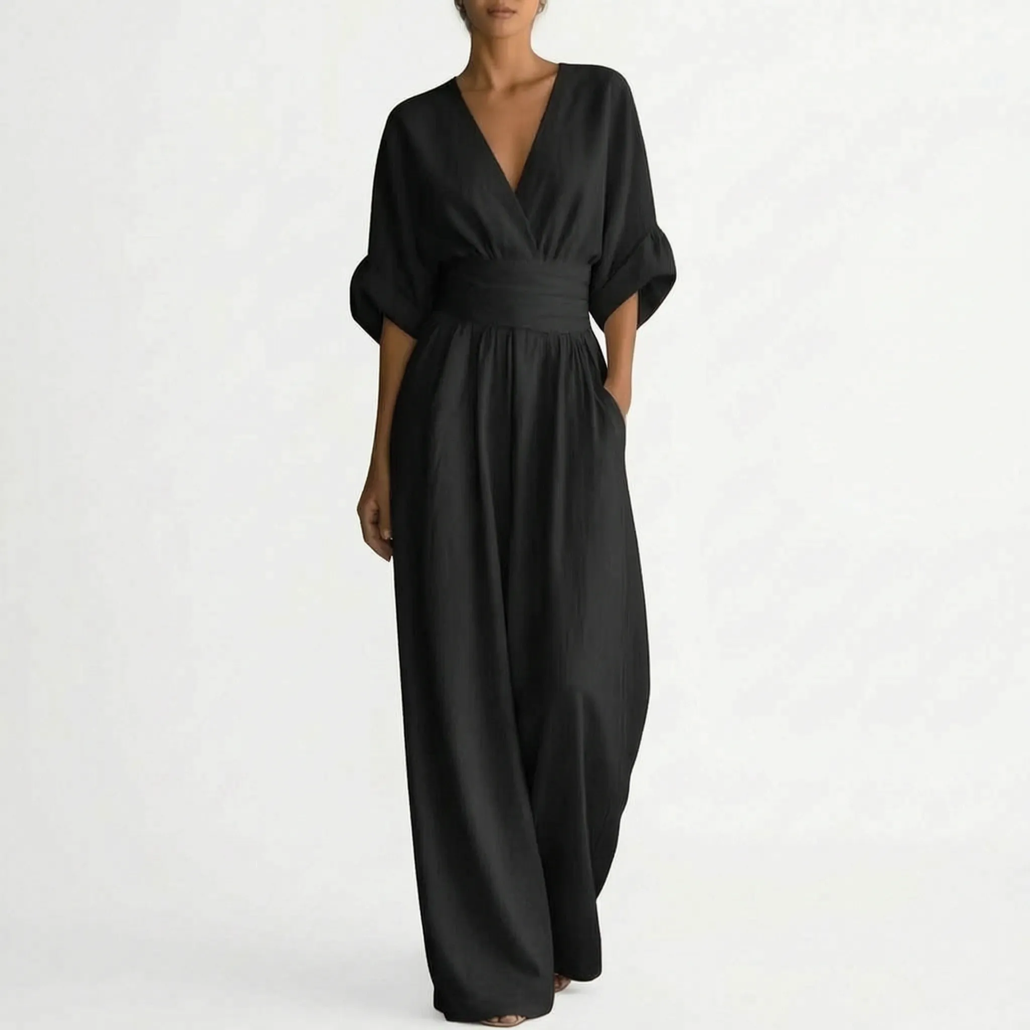 Elegante Jumpsuit Met Wijde Pijpen | Navando