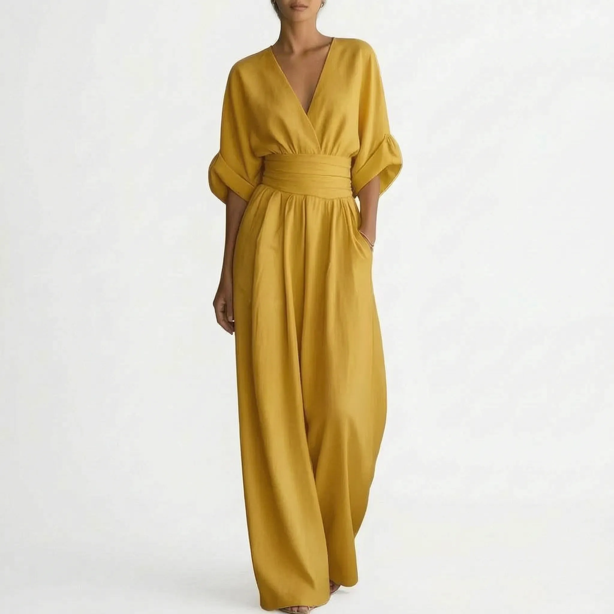 Elegante Jumpsuit Met Wijde Pijpen | Navando