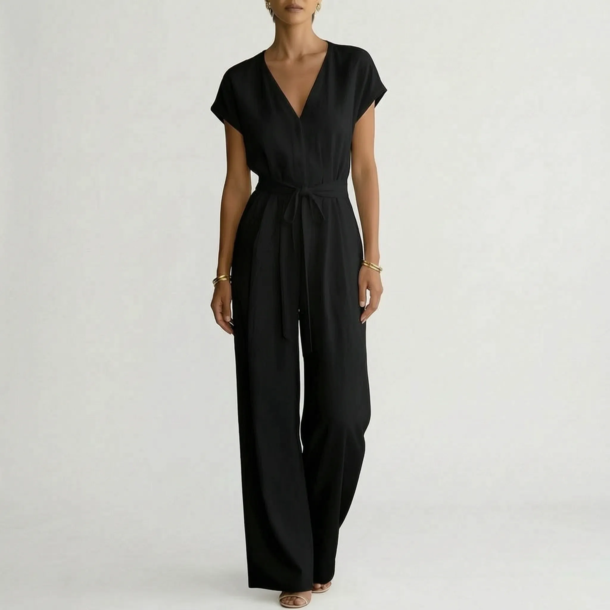 Elegante Jumpsuit Met Wijde Pijpen | Navando