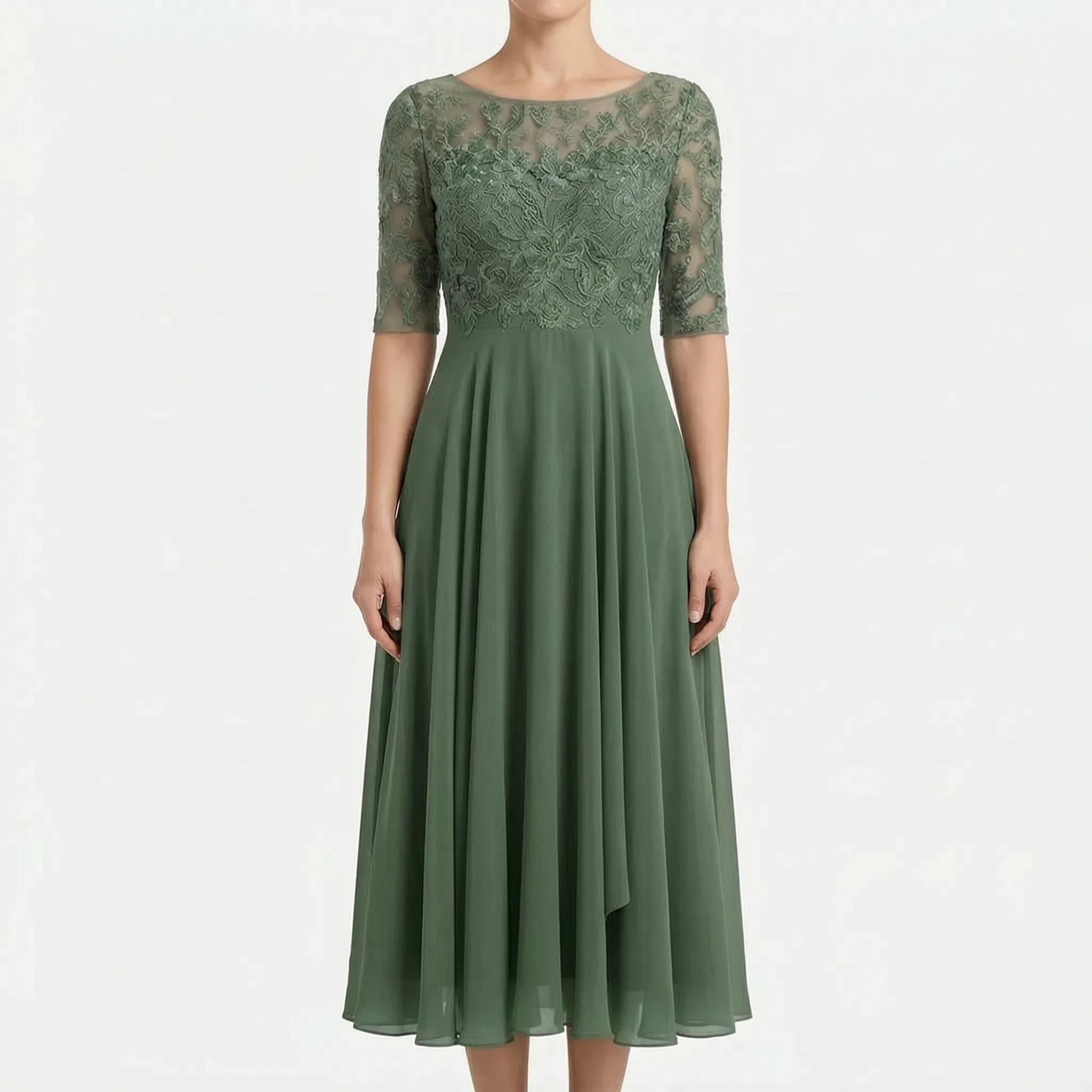 Elegante Kanten Midi-Jurk | Navando