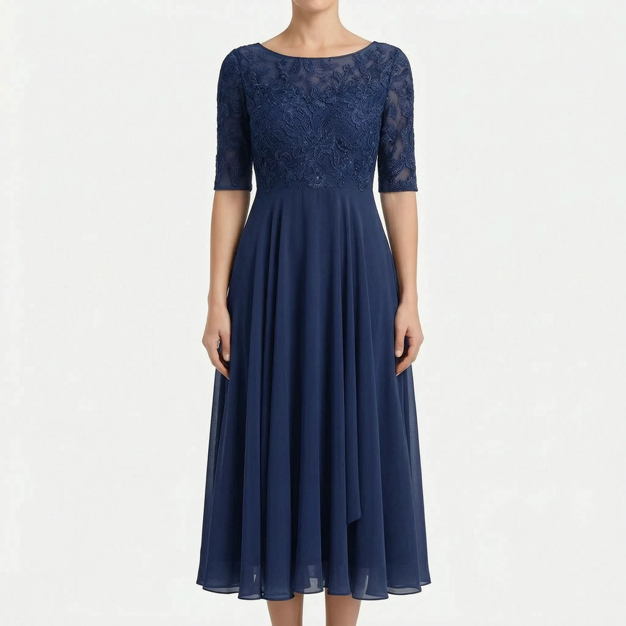 Elegante Kanten Midi-Jurk | Navando