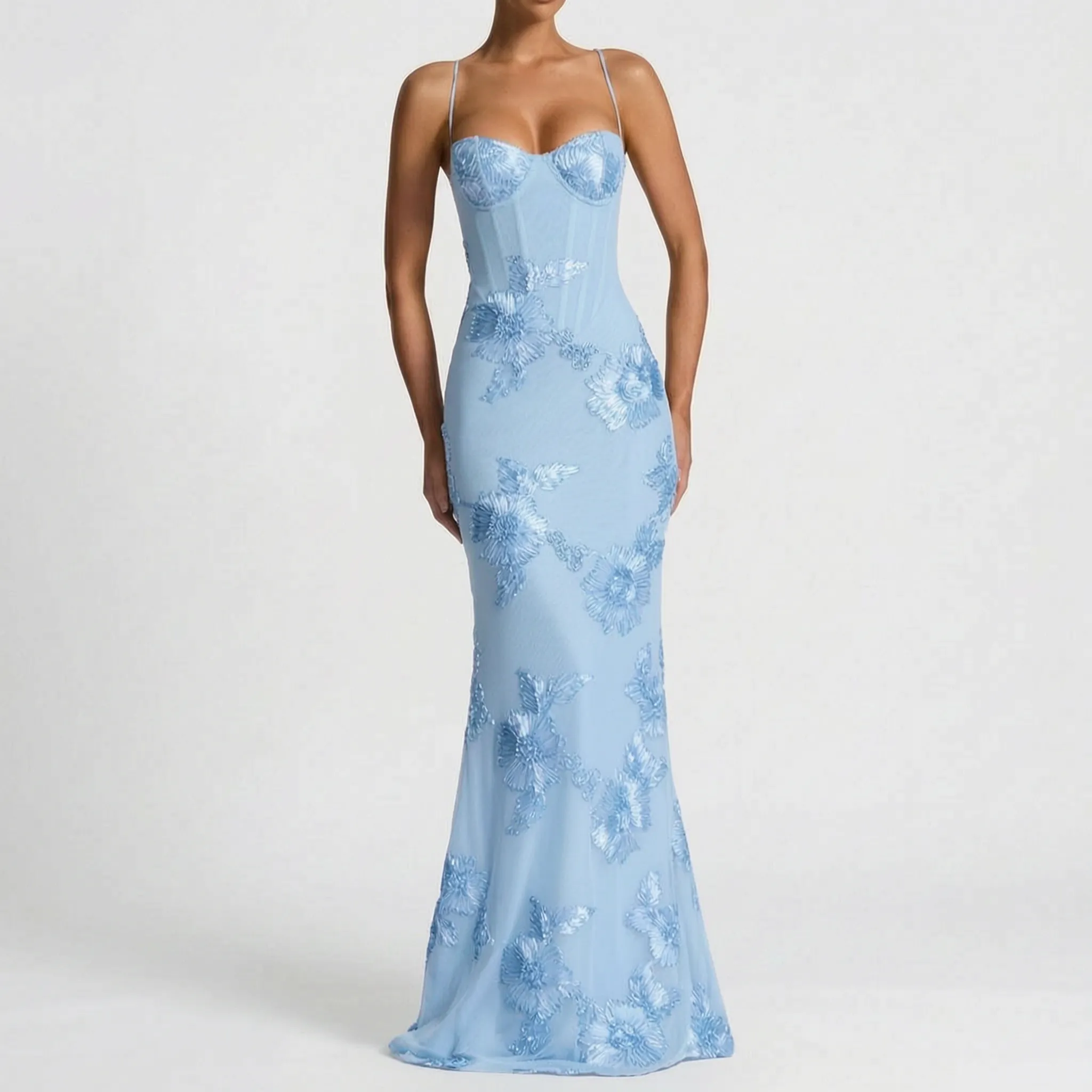 Elegante Maxi-Jurk Met Bloemendetails | Navando