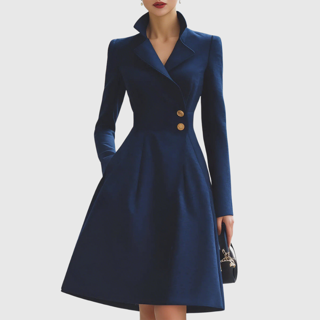 Elegante Midi-Jurk Met Lange Mouwen | Navando