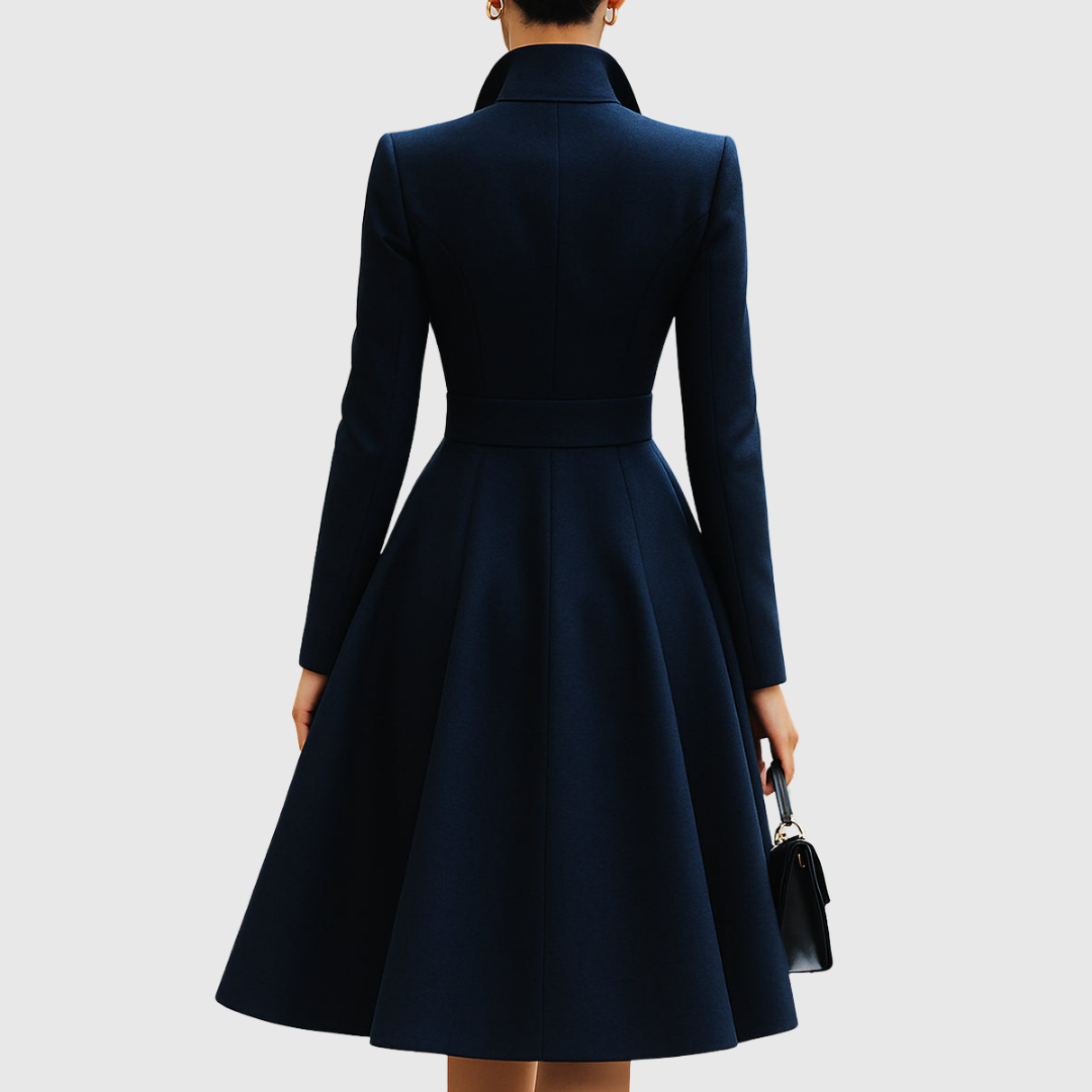 Elegante Midi-Jurk Met Lange Mouwen | Navando
