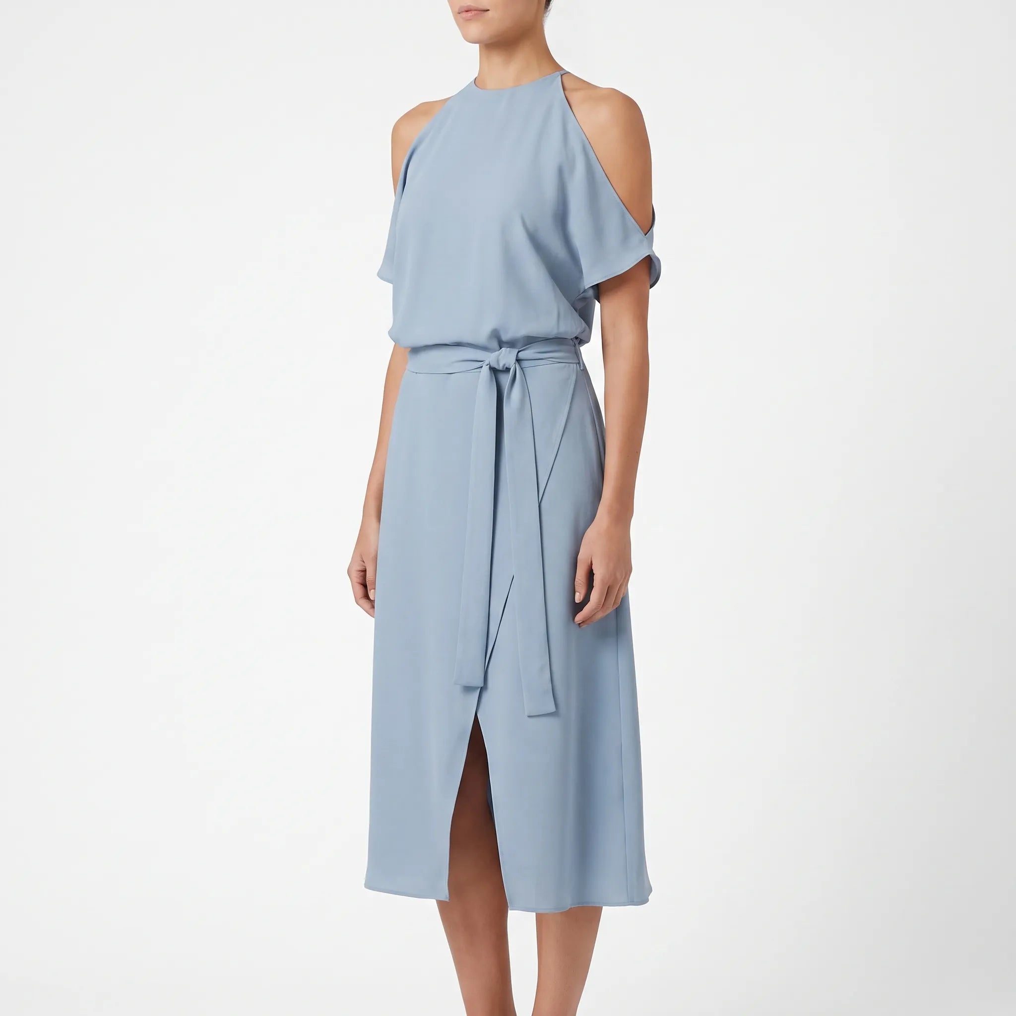 Elegante Midi-Jurk Met Overslagzoom | Navando