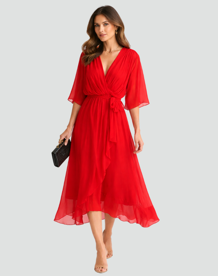 Elegante Midijurk Met Overslag | Navando