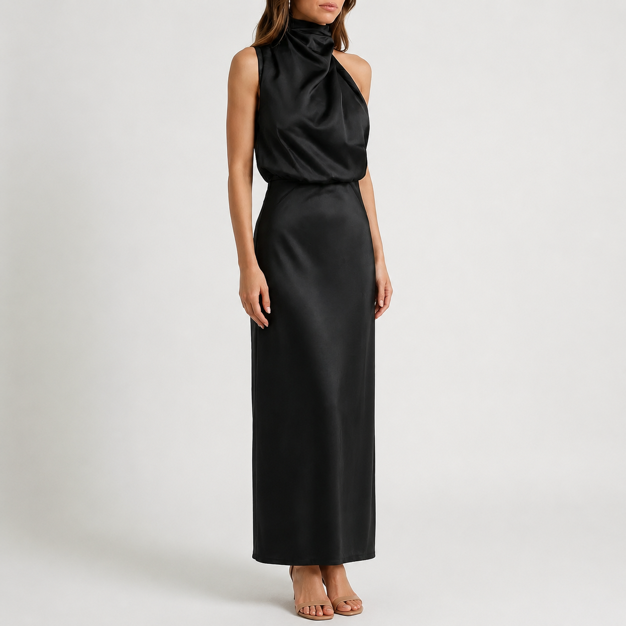 Elegante Mouwloze Midi-Jurk | Navando