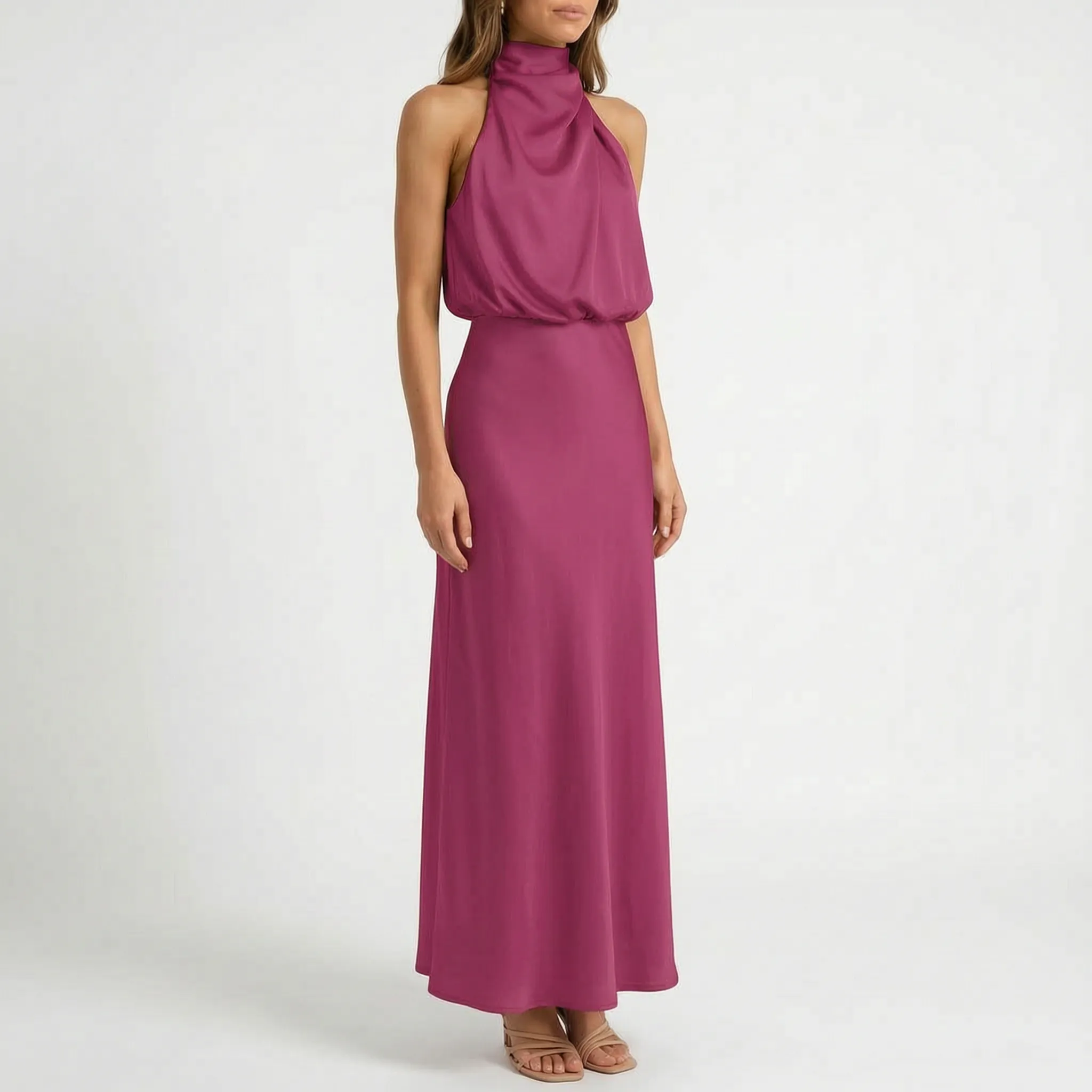 Elegante Mouwloze Midi-Jurk | Navando