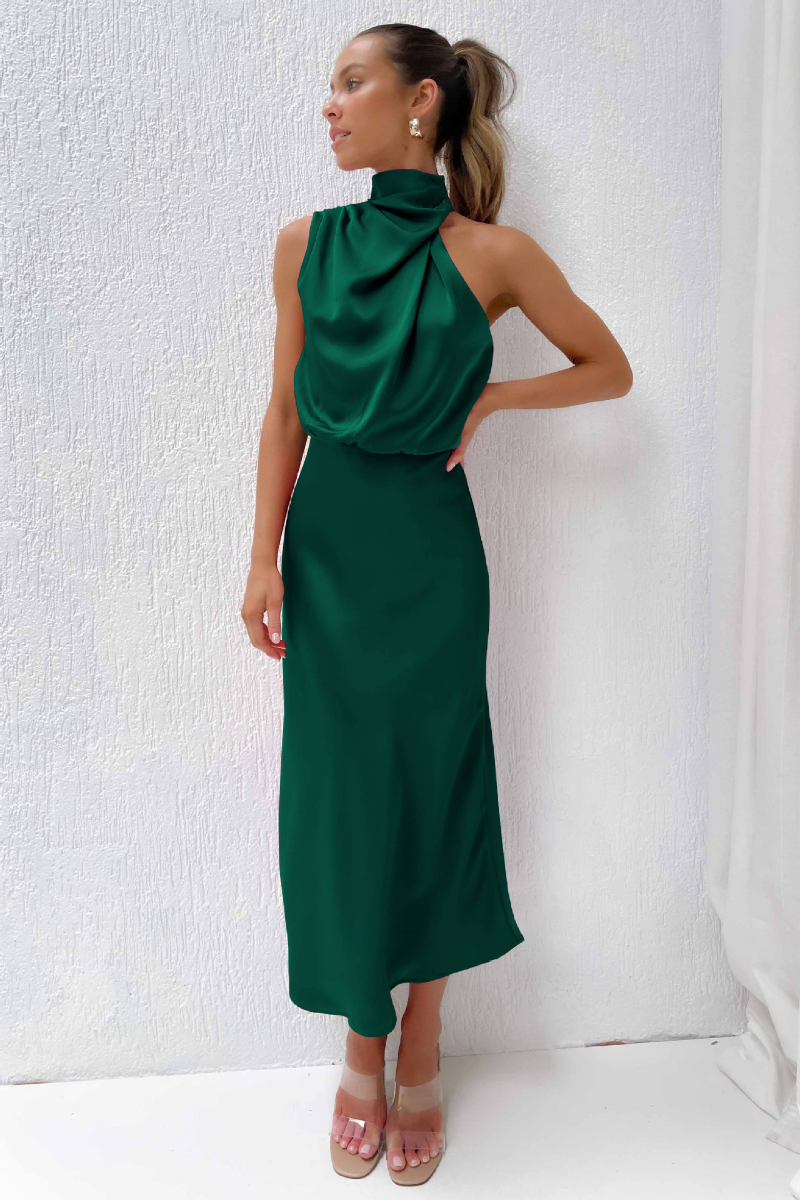Elegante Mouwloze Midi-Jurk | Navando