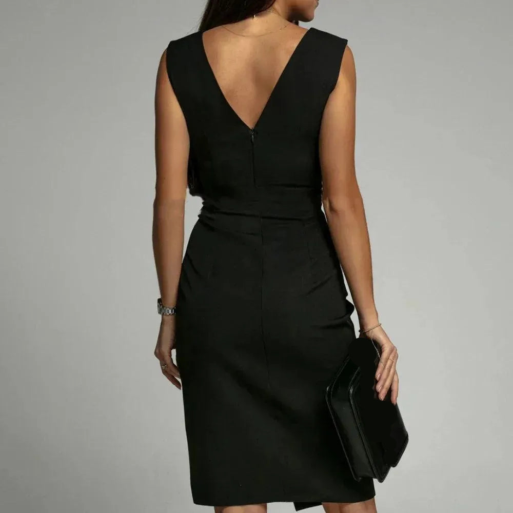 Elegante Mouwloze Midi-Jurk | Navando