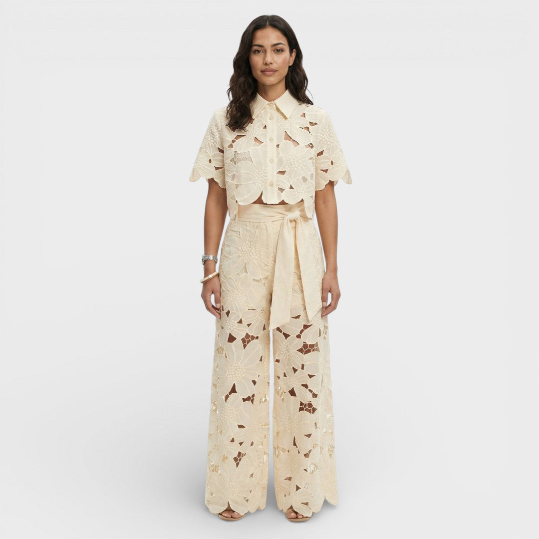 Elegante set | Reversoverhemd met wijde pijpenbroek 1