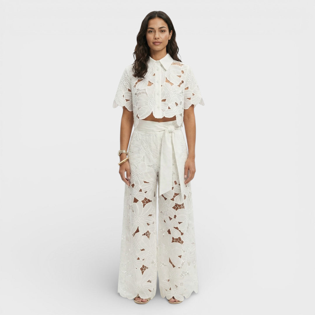Elegante set | Reversoverhemd met wijde pijpenbroek 3