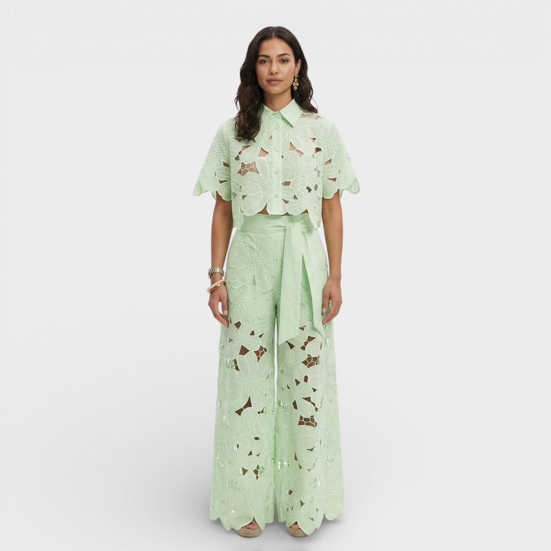 Elegante set | Reversoverhemd met wijde pijpenbroek 5