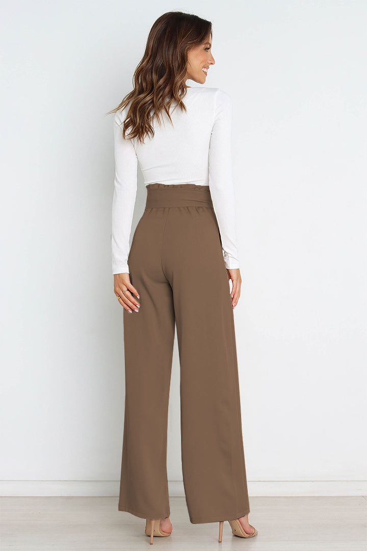 Elise | Elegante Palazzo Broek Met Strikceintuur