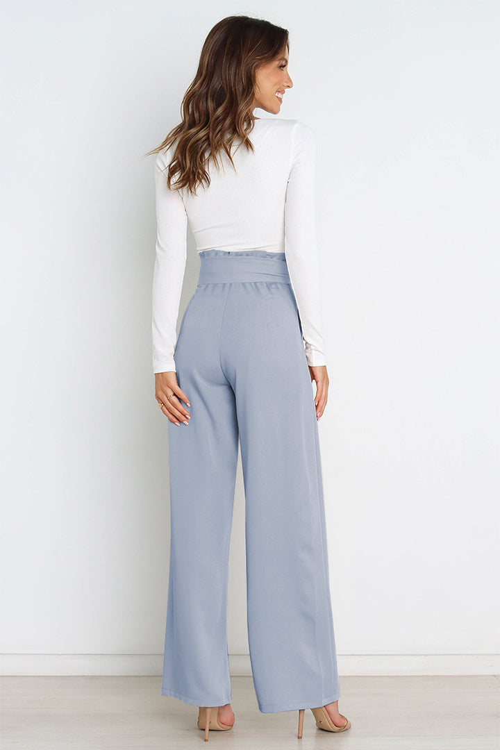 Elise | Elegante Palazzo Broek Met Strikceintuur