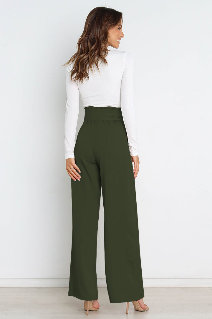 Elise | Elegante Palazzo Broek Met Strikceintuur